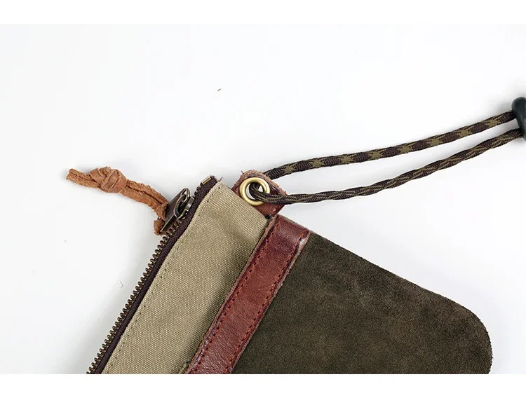 Tailor Brando American Vintage Military Style Size 23*16cm Canvas Bag Heavy Duty Washed Old Frosted Cowhide Shoulder Bag