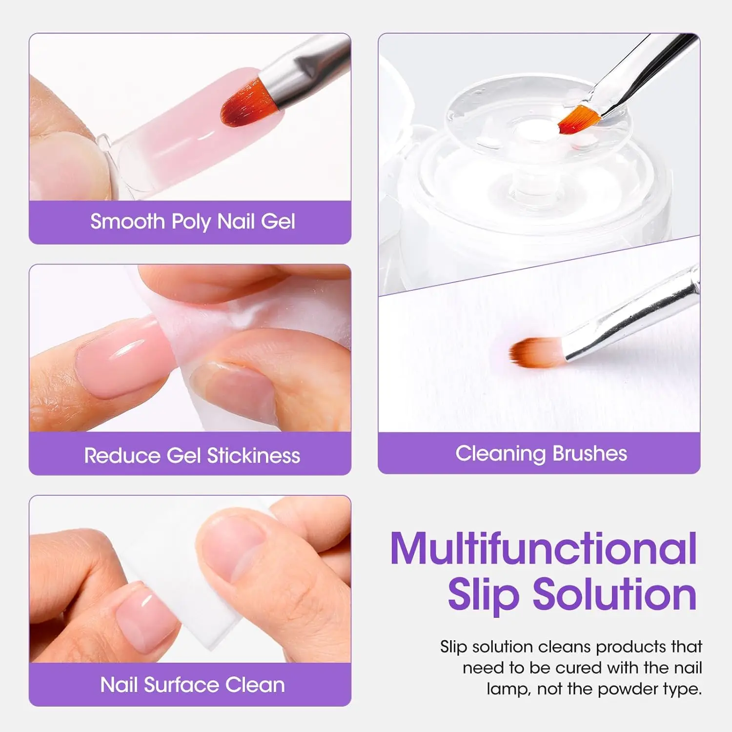 GELLEN 473 مل 16 أوقية منظف الأظافر بولي جل الأظافر زلة الحل تصميم زجاجة المضخة مع فرشاة المهنية مزيل طلاء الأظافر السائل