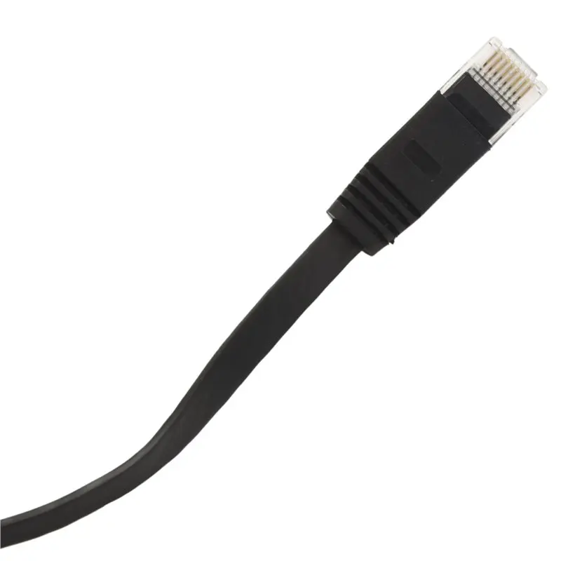 ABKI-120 Pcs 1 Ft Flat Internet Network Cable Solid Cat6 High Speed Patch Lan Wire With Snagless Rj45 Connectors