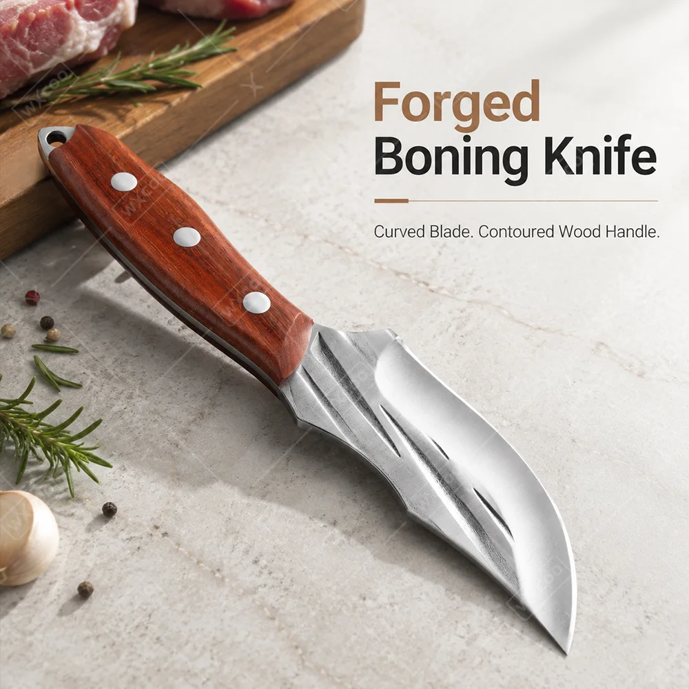 WXCOO Forged Cleaver Knife High Carbon Steel Boning Butcher Knife Professional Chef Kitchen Knife with Sheath Full Tang Knives