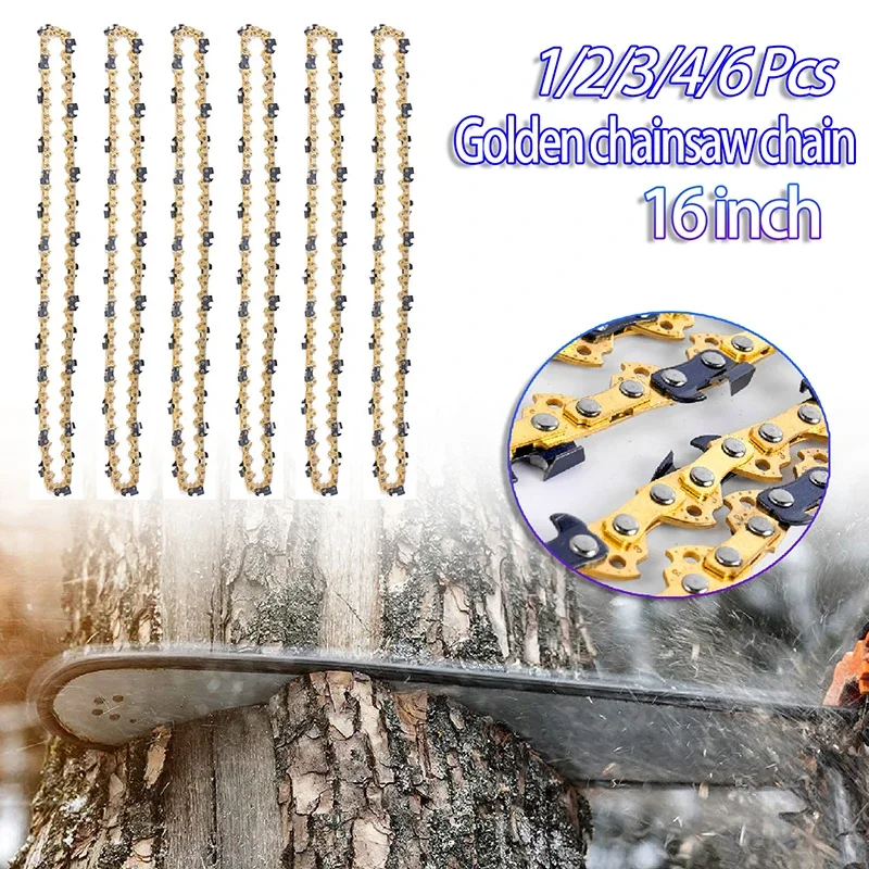 1/2/3/4/6Pcs 16 Inch Chainsaw Saw Chain 59 Drive Link 29 Cutter 3/8