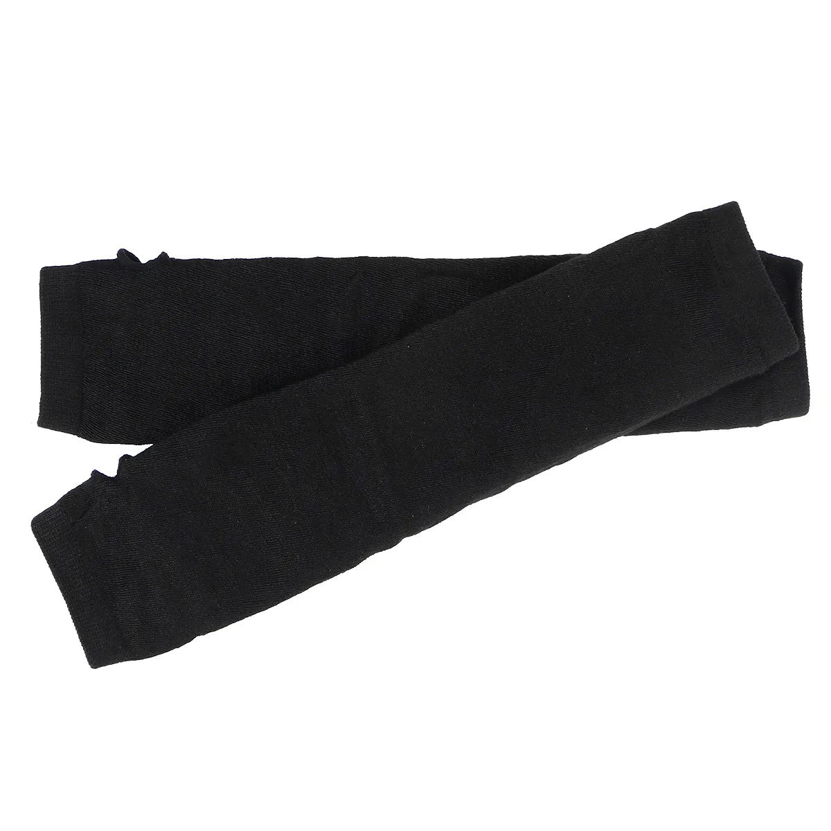 Black Knitted Winter Half Finger Gloves Arm Sleeve Fingerless Long Warm Gloves Thumb Hole Soft Comfortable Breathable