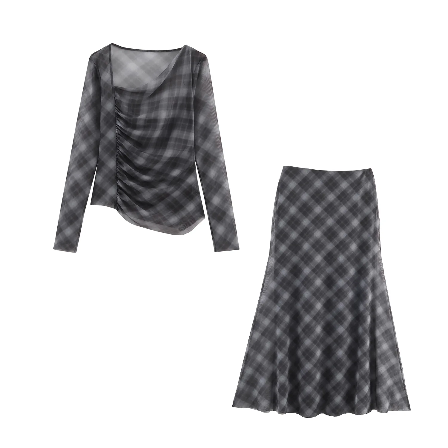 Autumn New Women's Fashion And Thin Plaid Dress