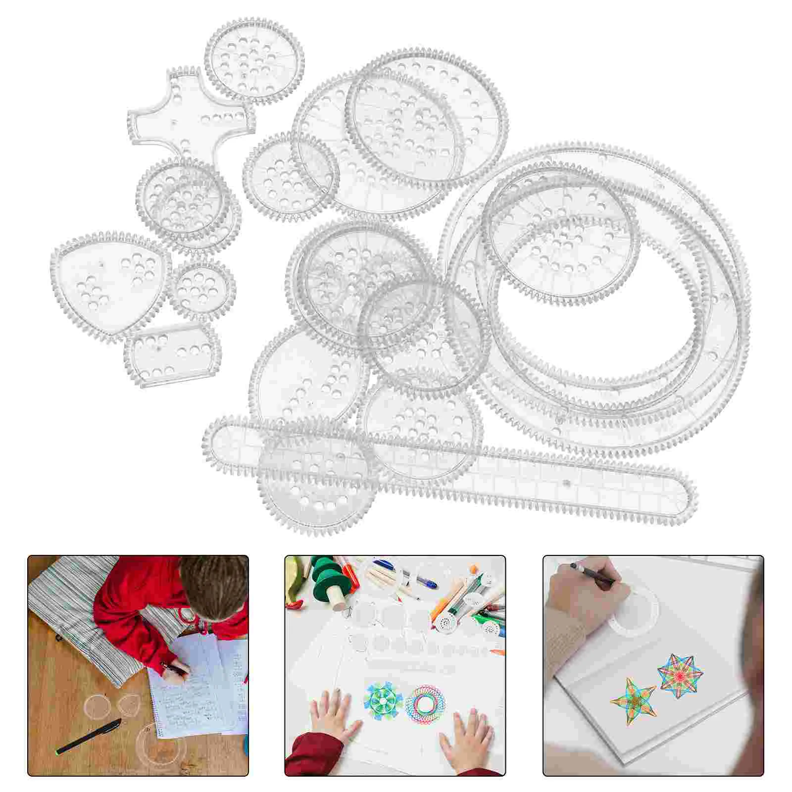 Round Drawing Ruler Toy Mandala Tool Shapes Stencils Colorful Painting Toys Kit Template Child