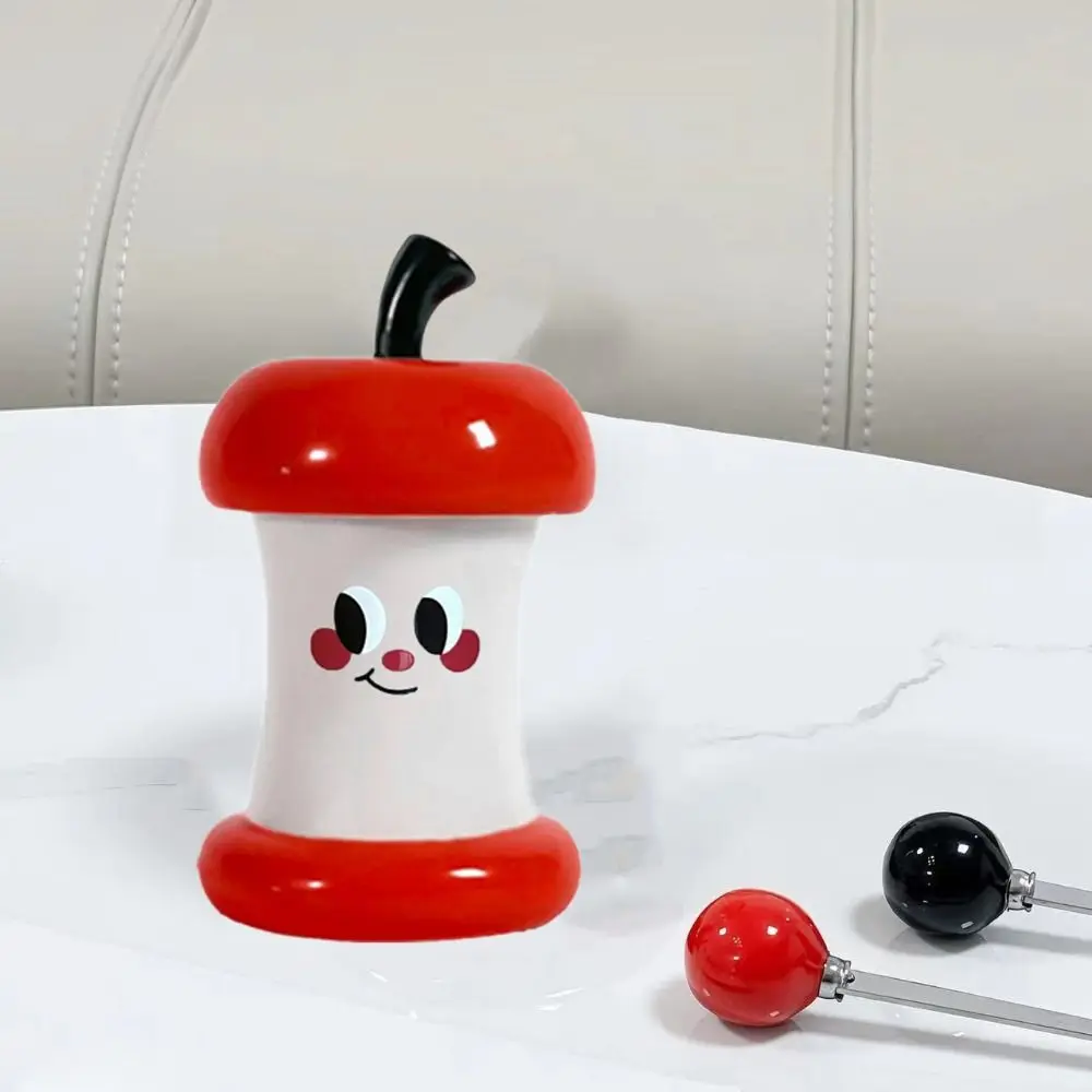 

Cute Ceramic Toothpick Box Light Luxury Elegant Dental Floss Storage Box Cartoon Mini Cotton Swab Tube Home Decor
