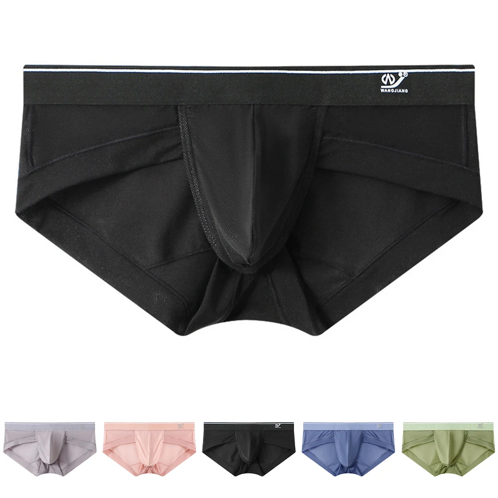 

Men\\'s Sexy Briefs Underwear Ice Silk Triangle Pants Breathable Ultra-thin Breathable Cool Panties Sexy Briefs Underpant