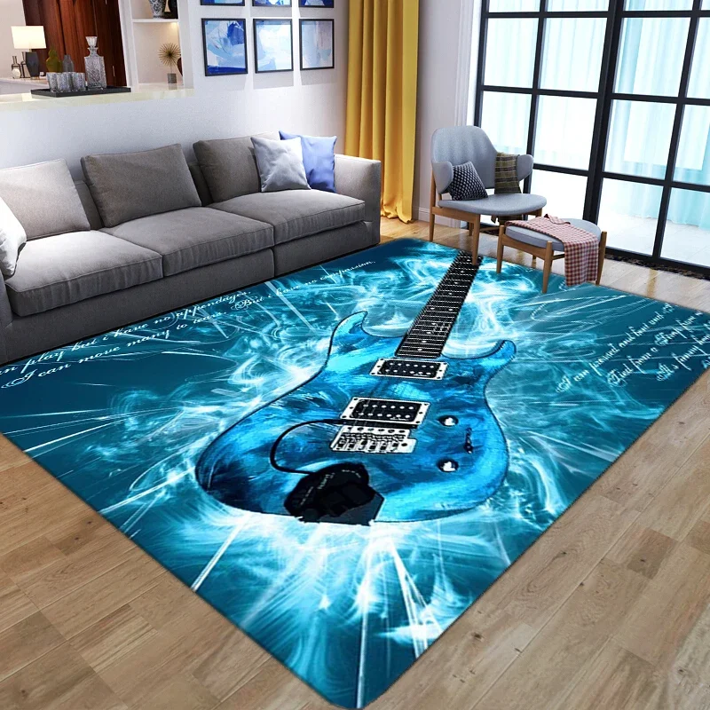 Colorful Guitar 3D Printed Carpets For Living Room Non-Slip Area Rugs Bedroom bedside Modern Home Decoration Washable Floor Mats