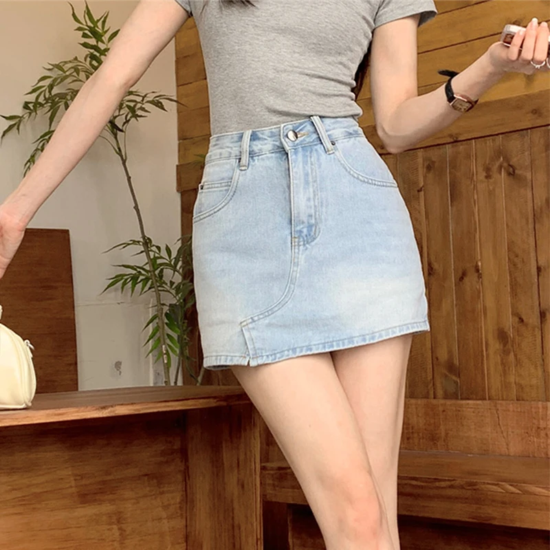 

2025 Autumn Women's Y2K Jeans Trendy High-Slit Tie-Up Wide Leg Denim Shorts with Distressed Details Viral Fashion 2722
