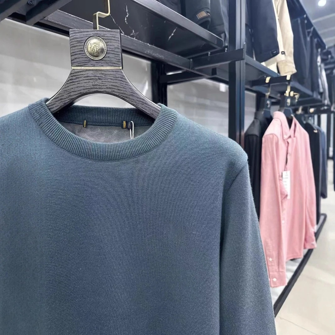 

Вязаный длинный свитер Fce на подкладке, круглый зимний свитер с вышивкой и принтом, мужская повседневная одежда, Thiened, китайский бренд