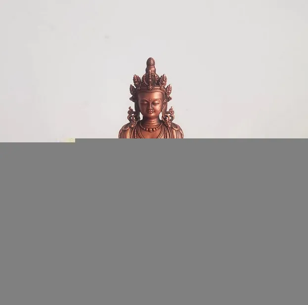 11CM Tibet Amitayus Long Life Buddha Copper Statue