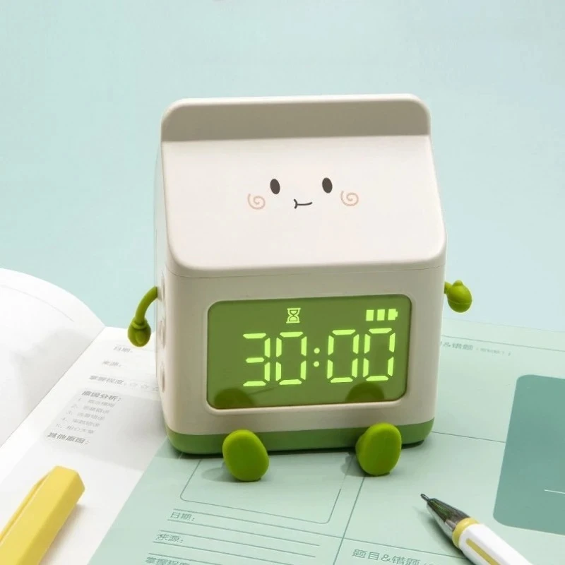 Mini Reloj Despertador Digital Creativo con Forma de Caja de Leche, Pantalla LED Digital de Hora/Fecha para Dormitorio, Bonito Reloj Digital de Escritorio, Decoración del Hogar