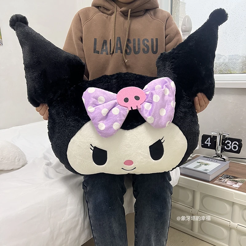 

Sanrio Soft Cuddly Kuromi Cinnamoroll Plush Toy Cute Throw Pillow Back Cushion For Sofa Bed Chair Hug Plushies Birthday Gifts