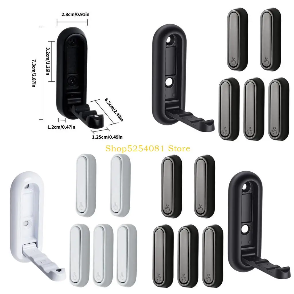 AXYC Pack of 6 Rounded Corner Foldable Hook Safe Use Alloy
