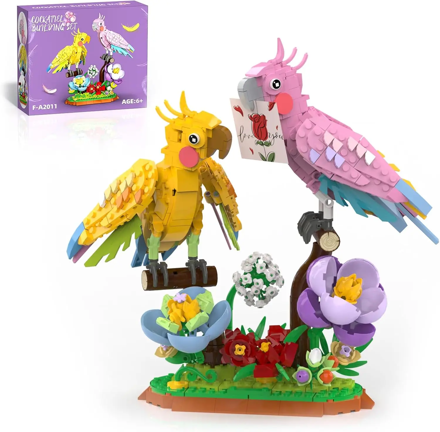

Love Birds Building Toy Set Cockatiel Lover Birds Building Blocks Home Love Decor Birthday Easter for Lover Adults Kids