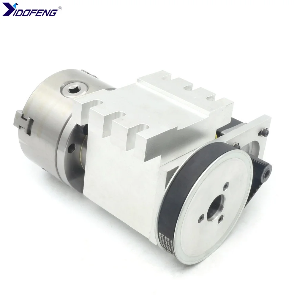 K11-80mm/100mm 3 jaw Chuck 4th Rotary Axis+65mm Tailstock CNC Dividing Head Rotaty Axis Kit For CNC Router Engraving Machine