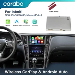 Wireless Apple Carplay Android Auto for Infiniti QX50 QX60 QX70 Q70 2015-2022 Car Multimedia Support Bluetooth Wireless Airplay