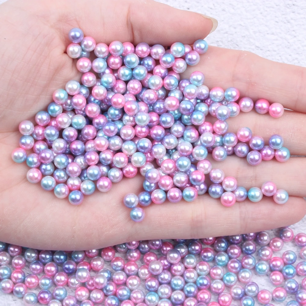 

Small Pack 8mm 200pcs RainBow Color No Hole Round Pearls Imitation Pearls Dresses DIY Jewelry Nail Art Decorations