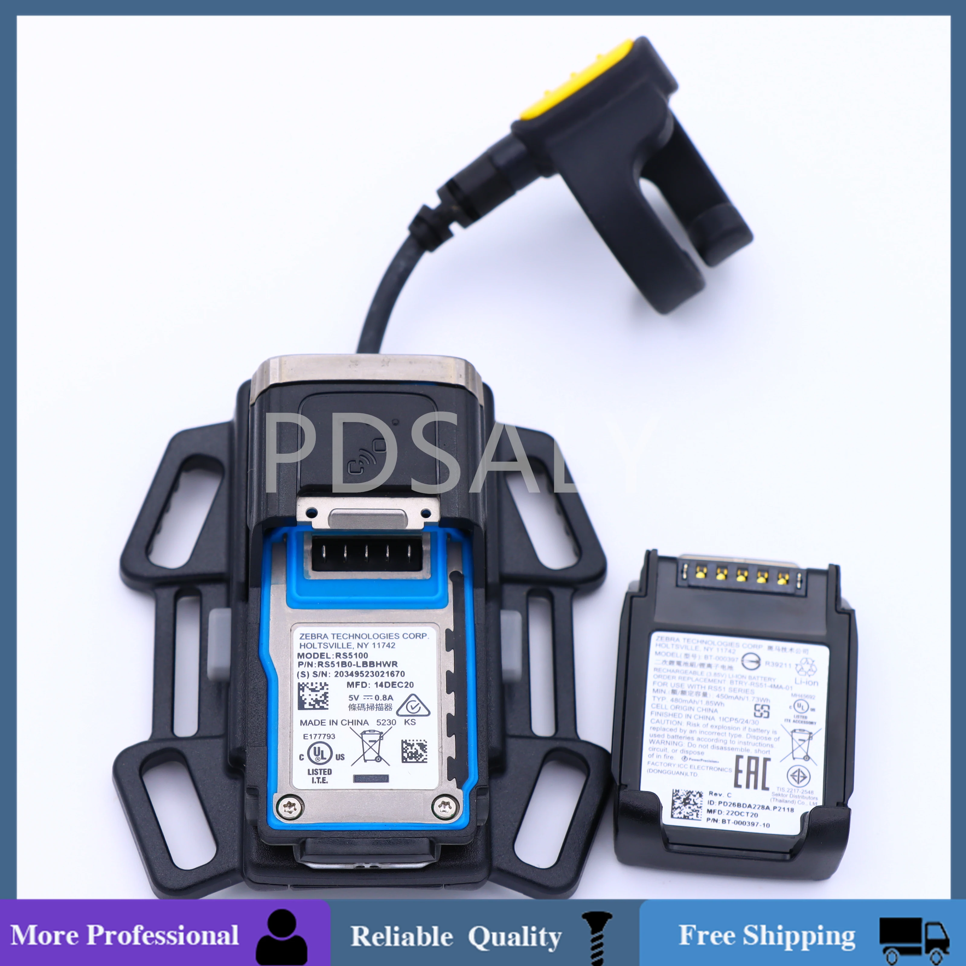 Zebra RS5100 Wearable Ring Barcode Scanner RS51B0-LBBHWR SE4710 Scan Engine With Battery