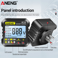 ANENG AC10 Socket Tester LCD Digital Power Outlet Voltage Test Detector US/UK/EU Plug Polarity Phase Check