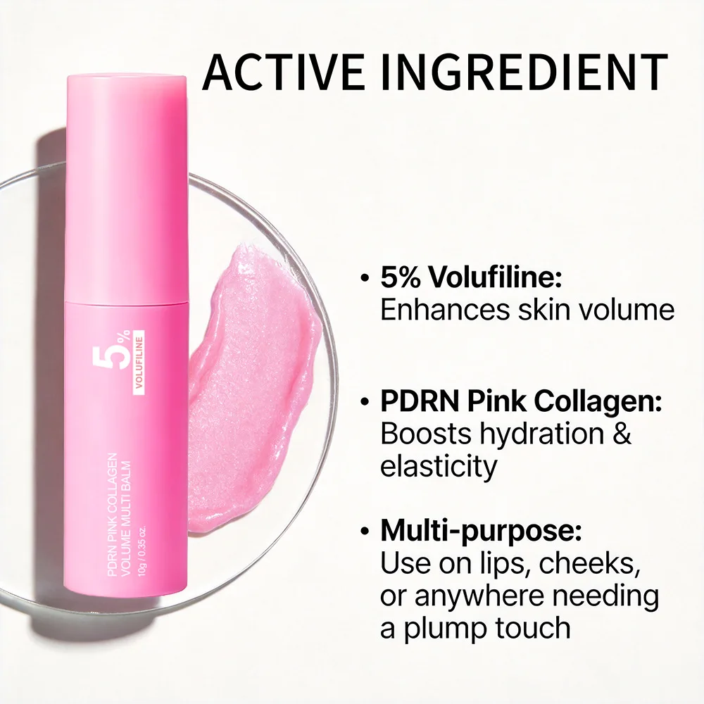 Collagen Infused Plumping Multi Balm Stick Hydrating & Smoothing Stick Nourishing for Face, Lips, Body, Non-Greasy