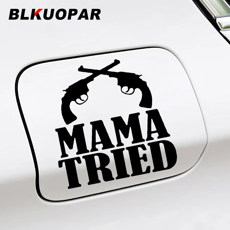 BLKUOPAR Mom Tried Two Revolvers Silhouette Personality Waterproof Car Stickers Trunk Helmet Motorcycle VAN Decal Accessories