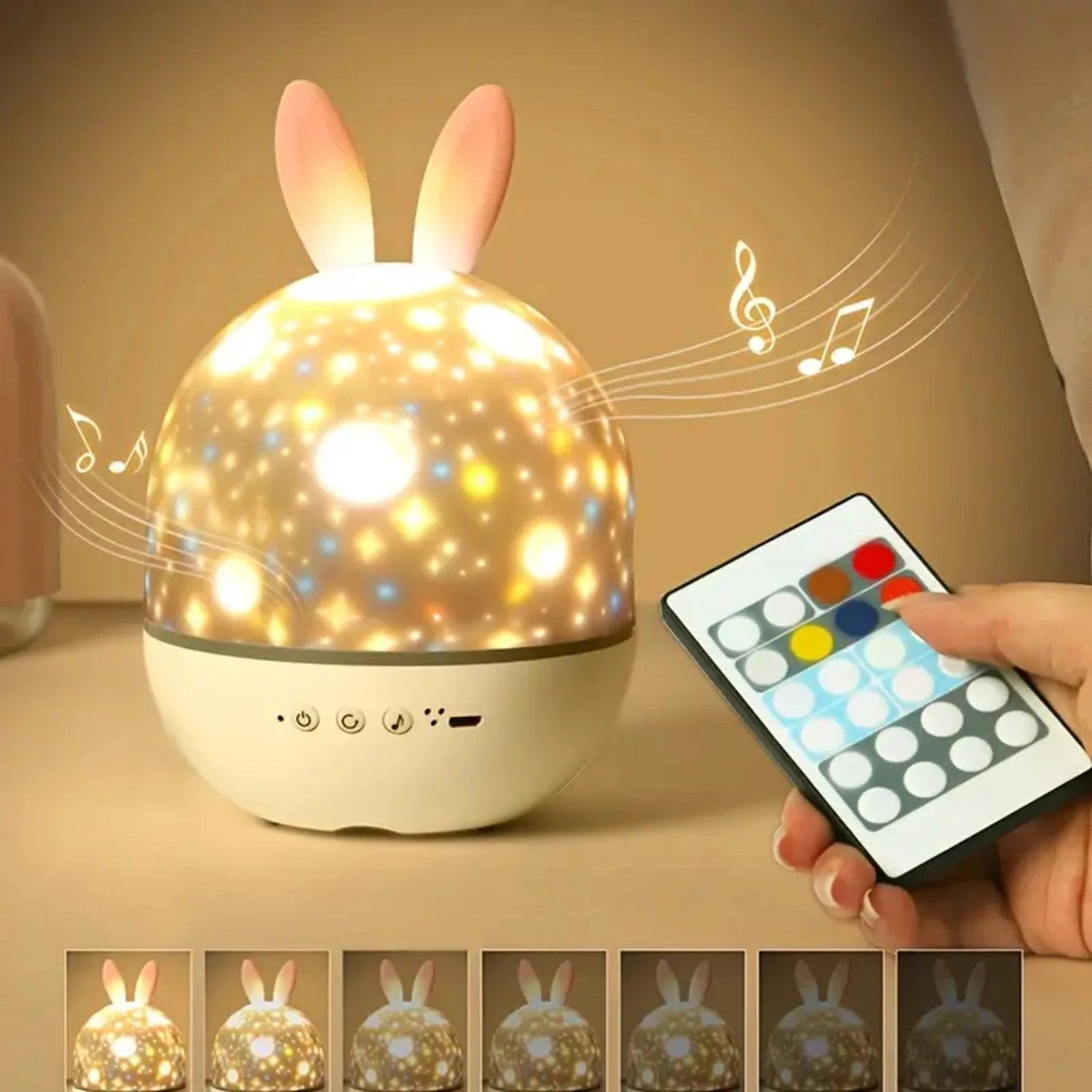 Beautiful and stunning Gypsophila and star projection remote control music box - DIY music projector with projector lamp, perfec