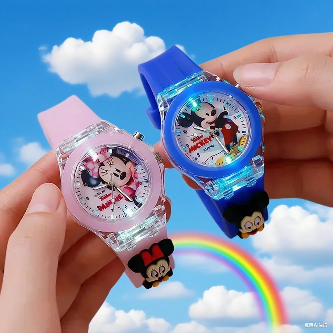 

Disney Minimi Mickey Children's Watch Wholesale Luminous Luminous Light Students' Watch Silicone Quartz Watch