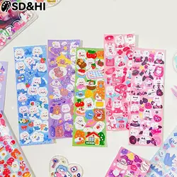10pcs Shiny Cute Animals Cat Bear Decorative Sticker For Scrapbooking DIY Phone Case Materials Landscape Stationary Sticker