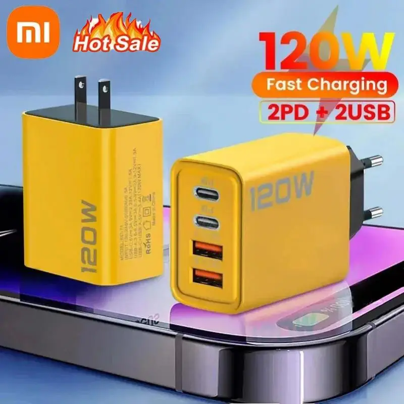 Xiaomi 120W Fast Charge Type C Quick Charge 3.0 USB Charger Adapter For IPhone Samsung Xiaomi PD USB Charger Fast Charging