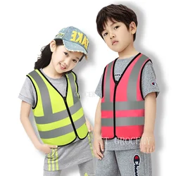Kids Safety Fluorescence Clothing Children Protective High Visibility Yellow Fluorescent Safety for School Outdoor