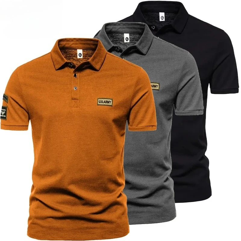 

Mens Polo Shirt Short Sleeve Breathable Summer Top Lightweight Solid Color Stand Collar Casual Loose Fit Fashion T Shirt