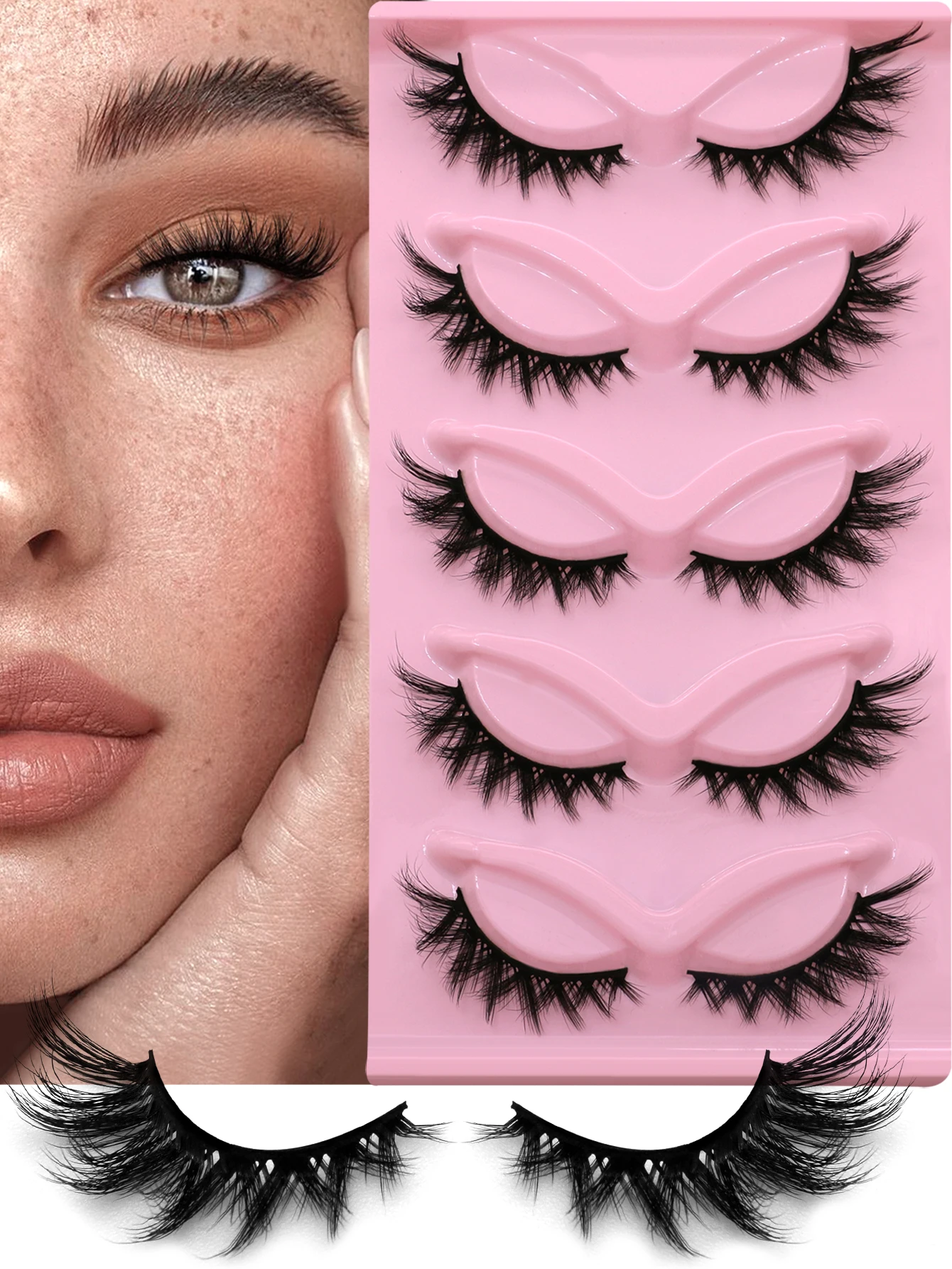 ヴェルトライネ ミンクまつげ キャットアイまつげ ボリューム フォックスアイつけまつげ ナチュラル3D Dカールボリュームつけまつげ