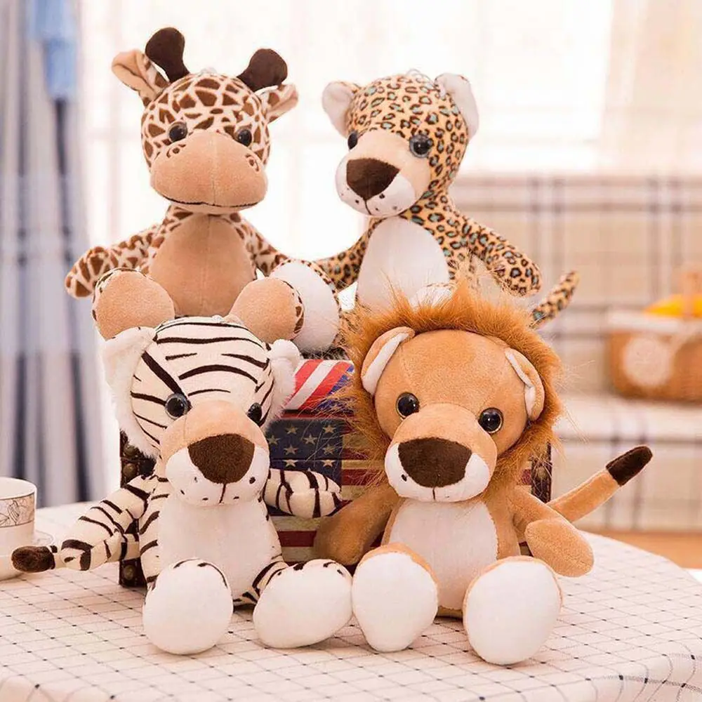 Kids Gifts Cute Leopard Home Decoration Tiger Giraffe Plush Toys Animal Plush Doll Stuffed Toys Plush Animal Toy