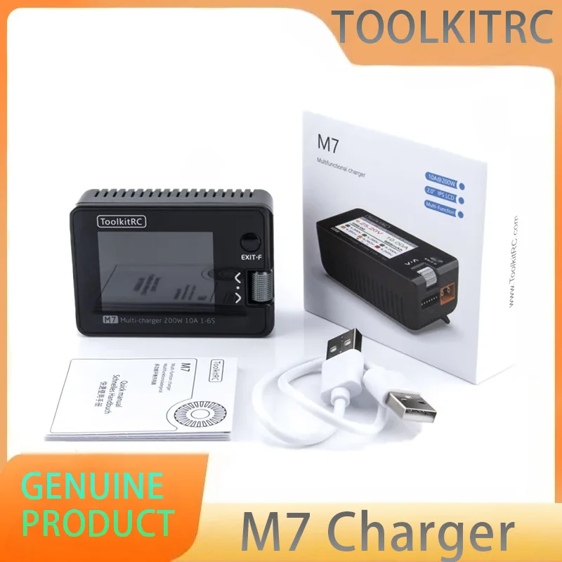 

ToolkitRC M7 200W 10A 1-6S Lipo High Power Lithium Battery Multifunctional Balance Charger Discharger 2.0inch LCD for RC Drones