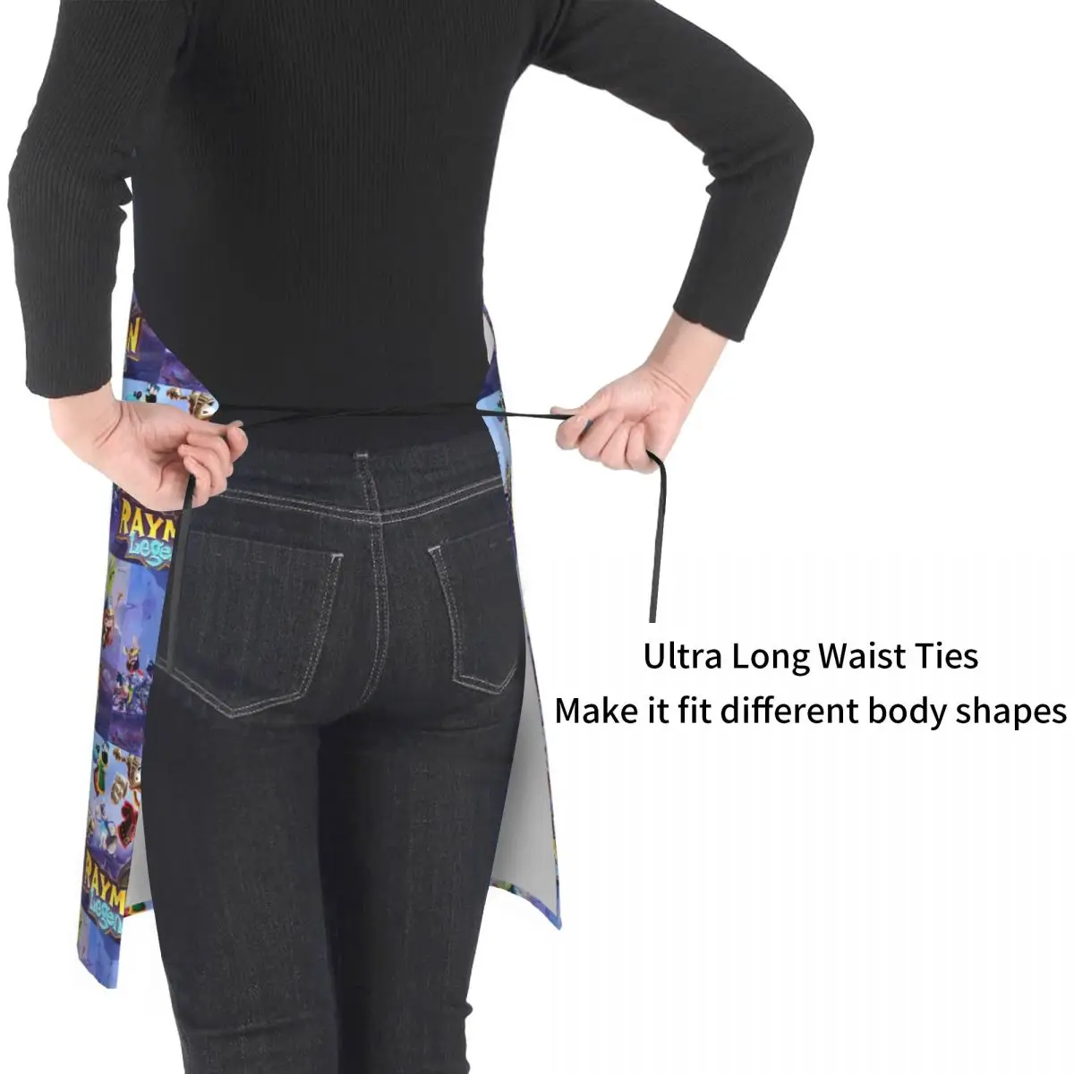 ألعاب الكرتون Rayman Legends المئزر الشيف الطبخ الخبز Tablier مريلة مقاومة للماء تنظيف المطبخ بينافور للنساء الرجال اللوحة