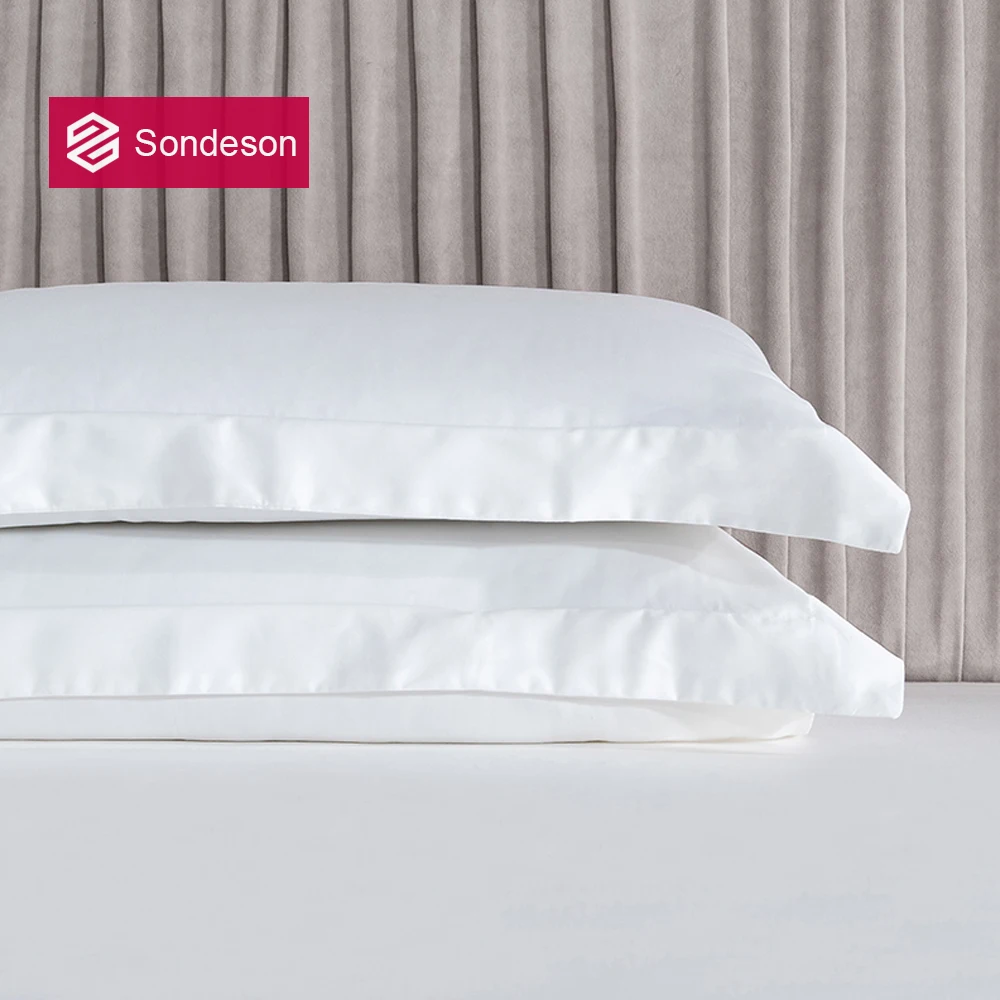 Sondeson Luxury White A-class long staple Cotton Pillowcase 600TC Natural for Hair Patchwork Home Textile