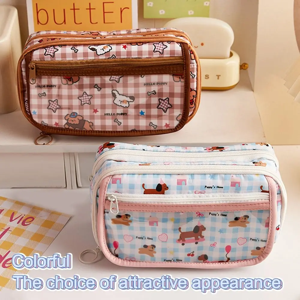 

Ins Cartoon Puppy Pencil Case Multi-function Large Capacity Stationery Box Student Stationery Flip Over Stationery Pouch Student