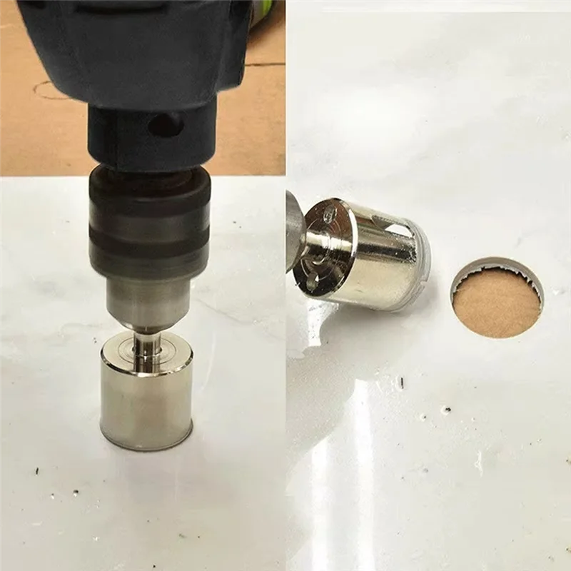 AT51-15PCS Kit sega a tazza diamantata Punte da trapano a nucleo cavo da 6-50 mm per la perforazione di bottiglie di piastrelle di pietra di vetro Set di punte da trapano Strumenti