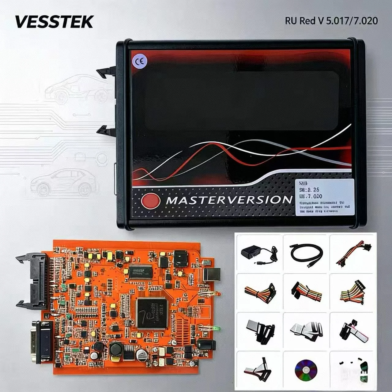 KES V2.80 5.017 Новая версия с 4 светодиодами, красная плата KT-AG 7.020 V2.25, полная поддержка протоколов, без ограничений по токенам