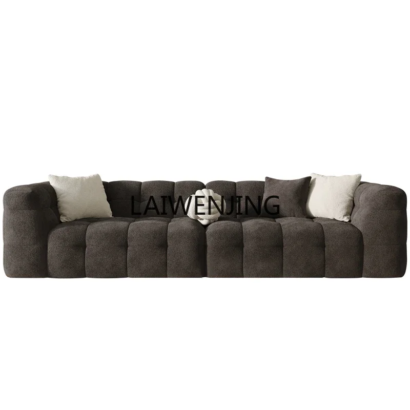 

LYN lamb wool technology cloth simple straight row sofa living room household small apartment flannel sofa