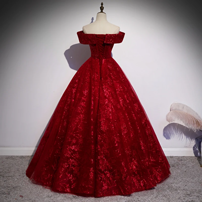 Robe de Rhbordeaux personnalisée avec paillettes, robes de soirée, fête d'anniversaire, robe formelle, Off Initiated