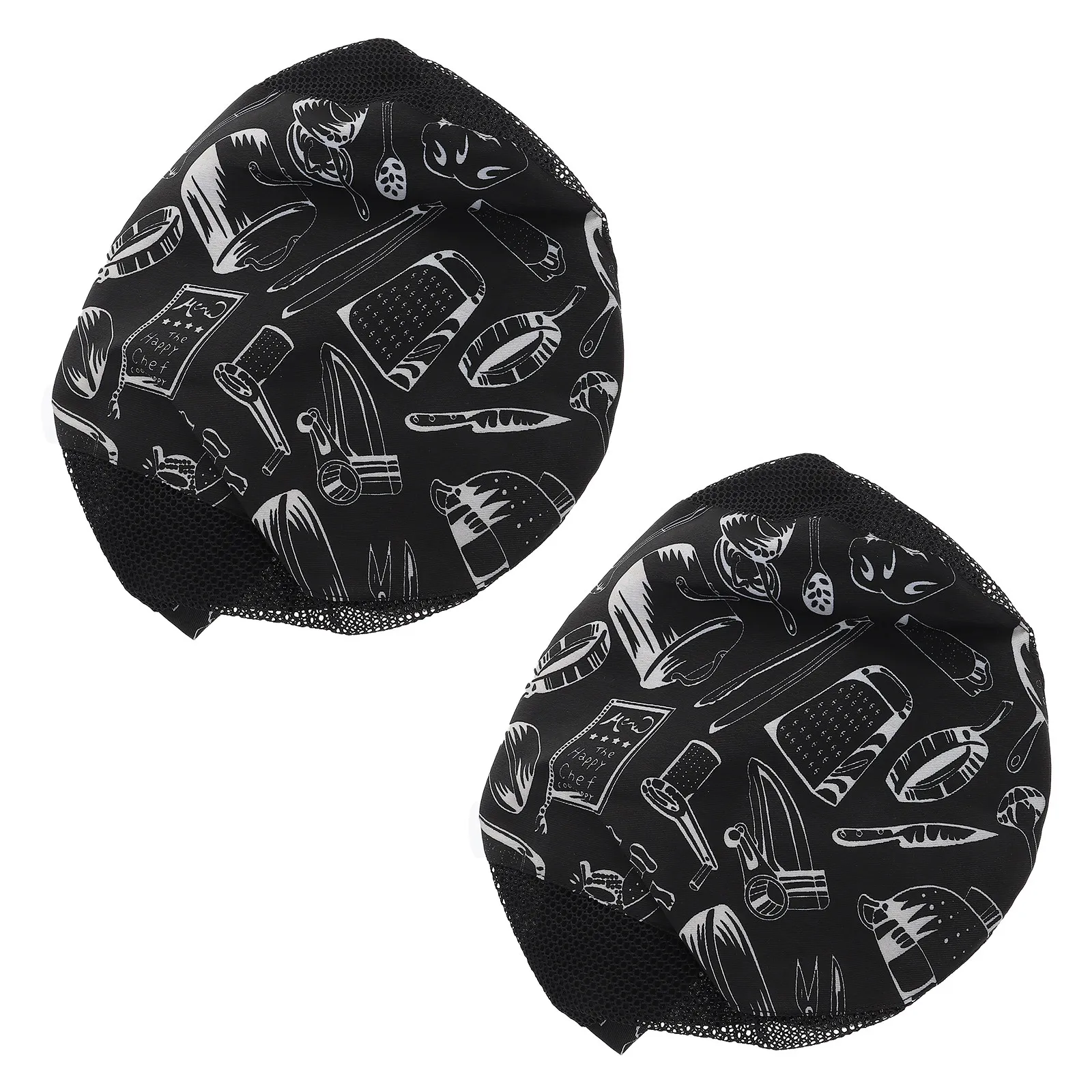 

2Pcs Chef Hat Breathable Cotton Beret for Cooking Catering Uniforms Kitchen Staff Restaurant Workers Wear Resistant Comfortable