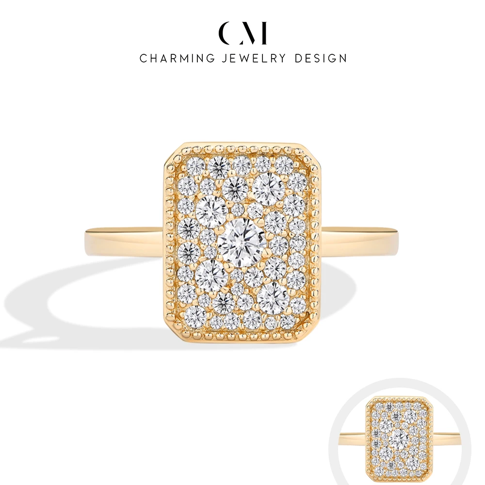 

Очаровательное роскошное кольцо с муассанитом, лабораторный бриллиант, стерлинговое серебро 925 пробы для женщин, классическое свадебное кольцо с покрытием 18 карат, ювелирные изделия для невесты