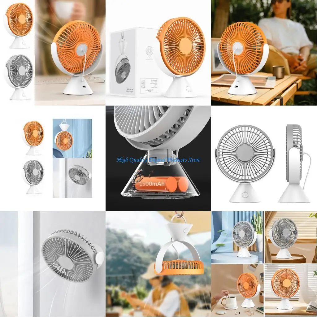 

U2JE USB Rechargeable 1500mAh Hanging Fan Table Fan for Tent Outdoor BBQ