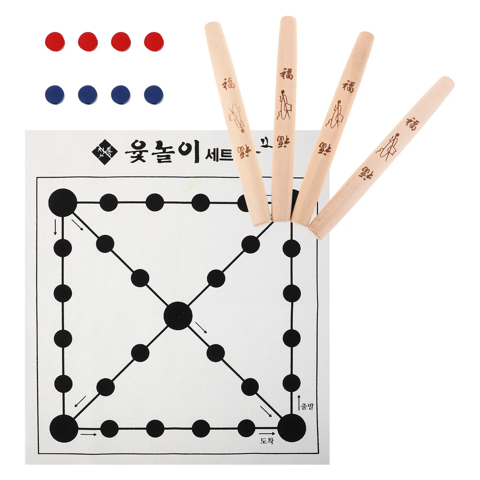 

1Set Korean Folk Board Game Yutnori Traditional New Year Celebration Game for Family Interaction Parent Child Bonding Indoor