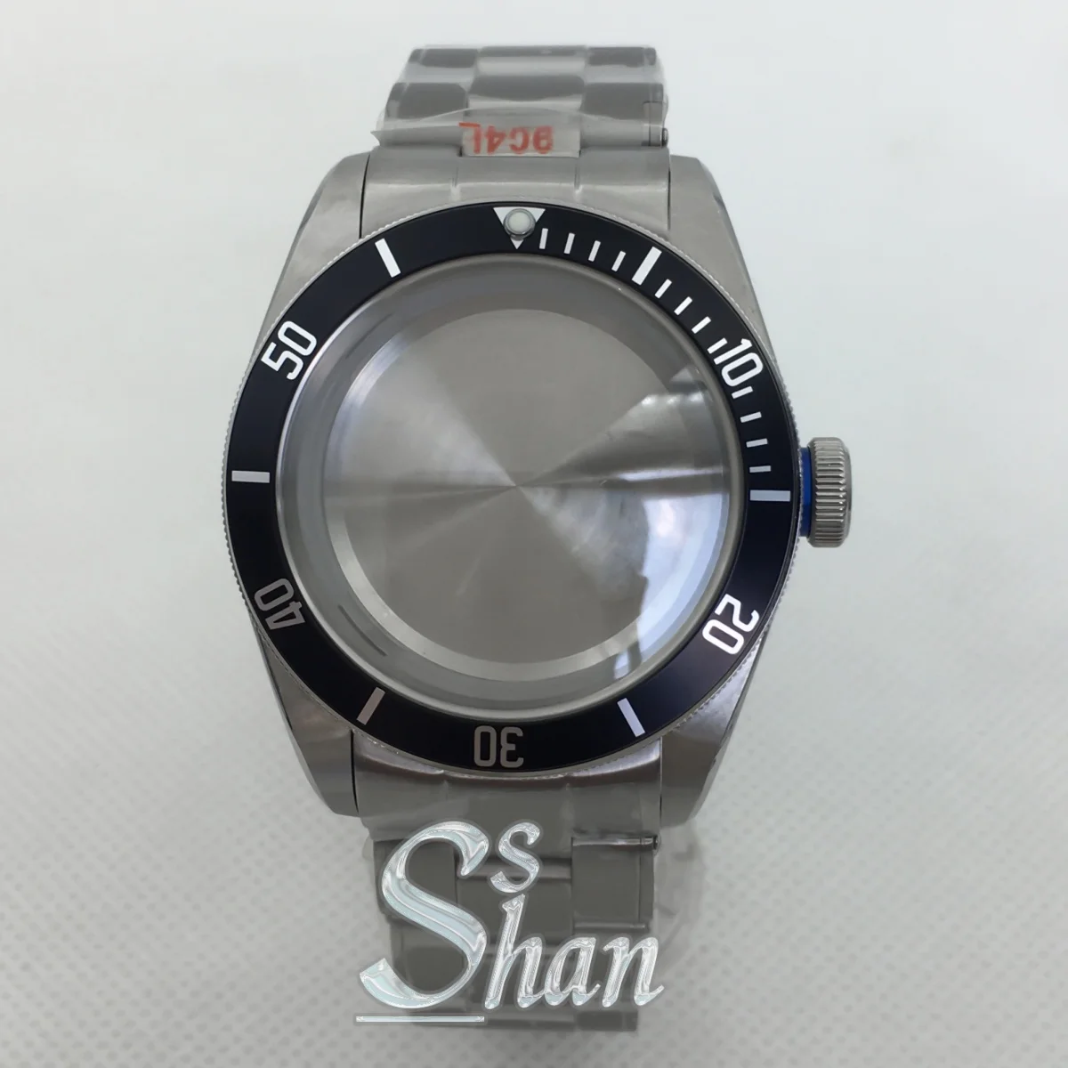 Bracelet à boucle pliante en acier inoxydable, boîtier argenté de 41mm, adapté aux mouvements NH35 NH36 ETA2824 et PT5000, verre saphir bombé