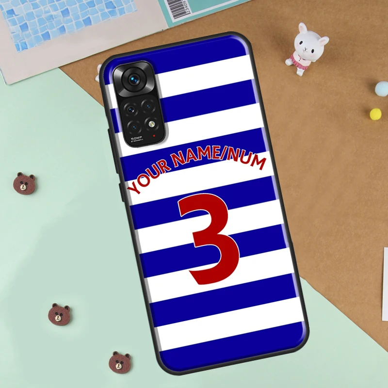 Personalised Football Number Strips Phone Case For Xiaomi Redmi Note 12 8 9 10 11 Pro 8T 9S 10S 11S 12S 10A 9C 10C 12C Cover