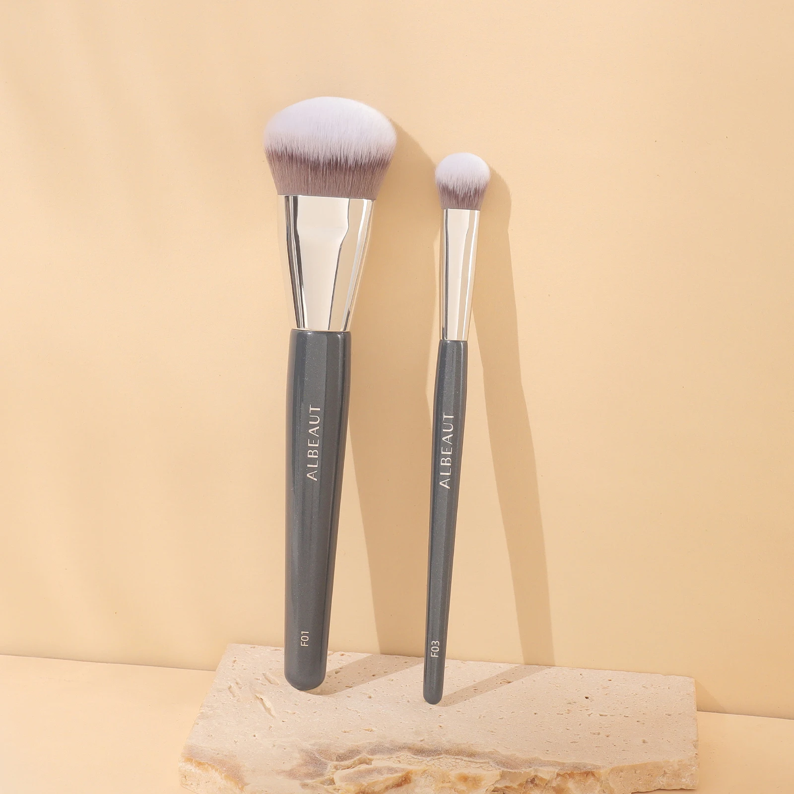 Contoured Foundation Brush Concealer Makeup Brush for Liquid and Cream Foundation ConcealerBlending