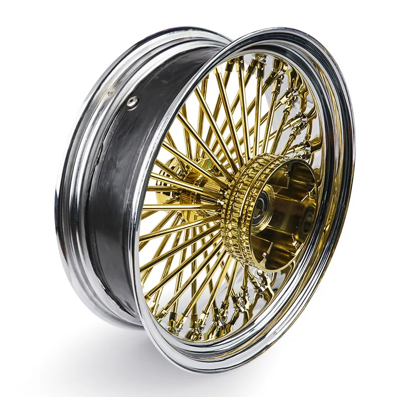 For Harley Davidson Front &Rear Wheel in Golden Aluminum Alloy Motorcycle Wheels Rim Accessories