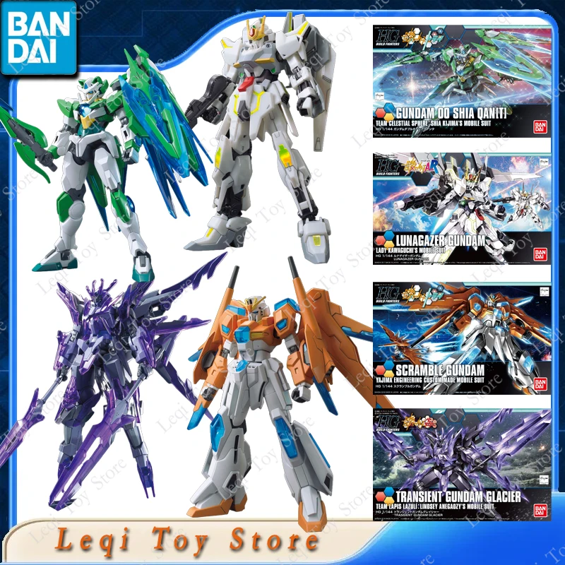 

Bandai Original HG BUILD FIGHTERS GUNDAM 00 SHIA QAN TRANSIENT GLACIER LUNAGAZER SCRAMBLE Anime Figures Model Gift Kids Toys